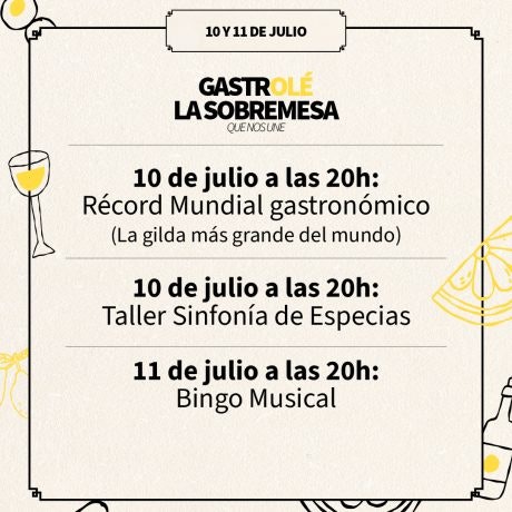 GASTROLÉ: La Sobremesa | 10 y 11 de julio.